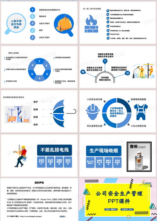 黃色簡約公司安全生產管理ppt模板下載 熊貓辦公